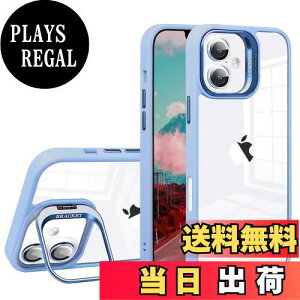 【送料無料】JOOBOY スマホケース 対応 iPhone 16 ケース クリア 透明 レンズスタンド付き スタンド機能 レンズカバー付き PC背面+TPUバンパー おしゃれ 耐衝撃 ストラップホール付き アイフォン16