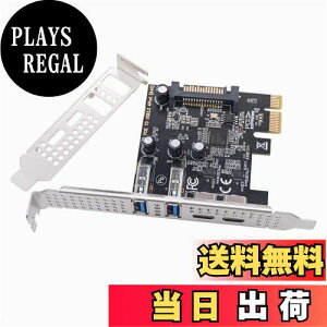 yzBuerjia Type C USB 3.2 Gen1 5Gbps PCIE J[h A_v^[ PCI Express {[h 2xUSB A |[g + 2xType-C |[g/USB3.2 PCI-E gJ[h