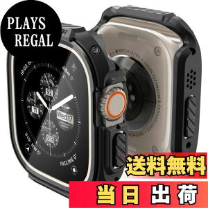 �y���������zSpigen Apple Watch Ultra2 �P�[�X/Apple Watch Ultra �P�[�X 49mm �Ή� �ČRMIL�K�i�擾 �ϏՌ� ���� �Ռ� �z�� ���菝 �h�~ �ی�J�o�[ �^�t�E�A�[�}�[ ACS05457 (�u���b�N)
