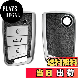 yzkwmobile یP[X VW Golf 7 MK7 3-{^ Ԃ̃L[Ή - X}[gL[ TPUی VR L[Jo[ Ԃ̌ - Vo[/F