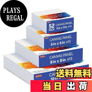 【送料無料】Shuttle Art キャンバスボード ボールドキャンバス 52枚セット マルチサイズ 綿100% 油絵・アクリル・水彩兼用 正方形 厚手 パネル キャンバス 画布 画材 絵画ボード ミニ 工芸品 子