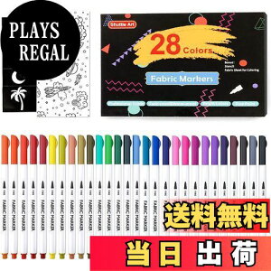 【送料無料】Shuttle Art 布用 ペン 28色セット 布に書けるペン ファブリックマーカー 水性 耐水 耐久 ウォッシャブル 洗っても落ちない 色褪せしにくい 乾燥まで速い ステンシル付き DIY ハンド