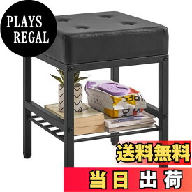 【送料無料】IBUYKE スツール おしゃれ 椅子 多機能収納スツール 移動便利 足置き 大容量収納 耐荷重180kg PUレーザ 小物収納 滑り止めリビング/玄関/寝室適用 家庭用 ブラック LG-60B