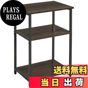 【送料無料】IBUYKE サイドテーブル コンパクト ヴィンテージ風 ナイトテーブル 多機能 オープンラック 3段 収納ラック アジャスター付 小物置き 組立簡単 おしゃれ 39x29x59cm JPTMJ402G