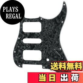 【送料無料】Musiclily Pro 11穴 ラウンドコーナーHSHストラトピックガード フェンダーアメリカ/メキシコ標準ストラトキャスターエレキギター用、ブラックパール4P
