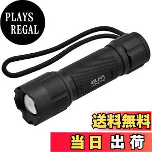 【送料無料】エルパ (ELPA) 防水機能付 LEDアルミライト 400lm (ブラック/電池式) ハンドストラップ付き/懐中電灯 (DOP-EP340)