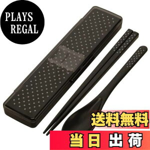 【送料無料】スケーター (skater) コンビセット ブラック ドット 箸 21cm スプーン 食洗機対応 男性用 CCS45SA