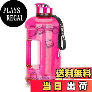 【送料無料】VENNERLI ハーフガロン 水筒 2.2L ラージ スポーツ用 ウォーターボトル ハンドル付き 74オンス ビスフェノール-A不使用 繰り返し利用可能 プラスチック製 水差し 漏れ防止 水分補給
