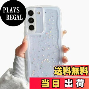 【送料無料】QLTYPRI Galaxy S22 ケース クリア TPU カバー ウェーブ おしゃれ 韓国 可愛い ウェーブ グリッター 透明 薄型 軽量 耐衝撃 滑り止め (SC-51C / SCG13) スマホケース ワイヤレス充電対応 ス
