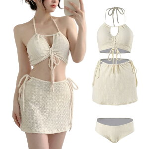 【送料無料】 水着 レディース ビキニ ビキニセット 可愛い パット付き タンキニ セパレート 短パン 体型カバー 3点セット 大きいサイズ 上下セット ショートパンツ 温泉水着水陸両用 海水