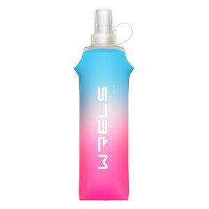 【送料無料】ソフトフラスク ハイドレーション フラスク トレラン ランニング 水筒 ボトル マラソン 登山 給水ボトル 250ml/500ml 折りたたみ水筒 水分補給 軽量 トレイル サイクル 色:ブルー