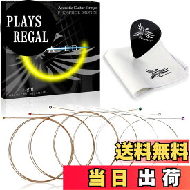 【送料無料】Phoenix コーティング弦 アコースティック ギター 弦 フォスファーブロンズ PHOSPHOR BRONZE 透明感ある音 ドンシャリ感 自然な手触り ポールエンド色分け/お手入れクロス＆ピック 付き＜長期45日間＞ サイズ：ライト/Light