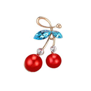 【送料無料】BlouseHouse 制服小物 ブローチ コサージュ 可愛さ 桜桃 人気 胸飾り 綺麗な 服アクセサリー ピン ジュエリー 卒業式 入学式 結婚式 プレゼント クリスマス 贈り物 色:レッド