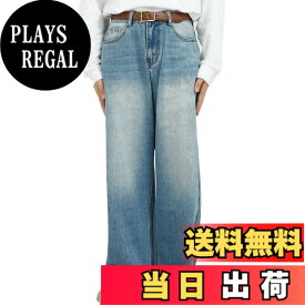 【送料無料】[Laquest] （ラクエスト） 超ワイド シルエット デニム ワイドパンツ メンズ ジーンズ 色：ブルー、サイズ：S