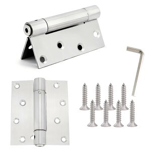 【送料無料】堅塁金物 蝶番 スプリング蝶番 ステンレス鋼の丁番 ドアクローザーヒンジ 調整可能な自動閉鎖ドア用スプリングヒンジ サイズ:5 inch(2枚)