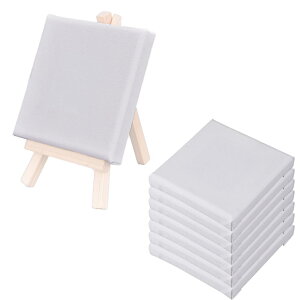 【送料無料】Mikankawa キャンバスボード 8個入り 正方形 純綿製キャンバス ミニキャンバス 絵画ボード 画材 油絵 水彩画 色:18*18cm、サイズ:18cm x 18cm x 1.6cm