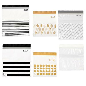 【送料無料】IKEA 再利用可能 ISTAD/イースタード プラスチック袋 模様入り ブラック/イエロー1箱(1.2Lx25枚 2.5Lx25枚) 模様入り/ブラック イエロー1箱(1Lx30枚 0.4Lx30枚) グレー/ホワイト1箱(1.2Lx25枚 2.