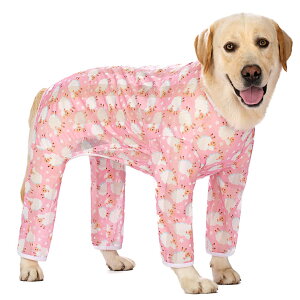 【送料無料】KUVEELA PET 犬服 犬 犬の服 服 夏 春 夏服 ドッグウェア Tシャツ お出掛け お散歩 日焼き防ぐ 脱毛保護 通気性 おしゃれ 大型犬 中型犬 色:(長袖)ピンク、サイズ:2L