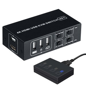 【送料無料】パソコン切替器 KVMスイッチ 4台用