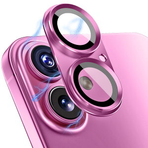 【送料無料】OAproda iPhone用 カメラフィルム 9H硬度 一体式タイプ 色:ディープピンク、サイズ:iPhone16/16Plus用