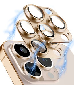 【送料無料】OAproda iPhone用 カメラフィルム 9H硬度 一体式タイプ 色:ゴールド(2枚)、サイズ:iPhone16Pro/16ProMax/15Pro/15ProMax/14Pro用