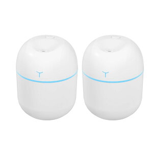 【送料無料】CAWKAY 加湿器 2個セット ポータル 持ち運び可 小型 USB給電式 車載 卓上 オフィス リビング ベッドルーム 乾燥防止 低騒音 色:ホワイト(小)2個セット