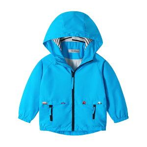 【送料無料】Volunboy ウインドブレーカー キッズ 男の子 軽量 裏地付き 子供服 ベビー服 アウター マウンテンパーカー 撥水 防風 防寒 80-140cm 色:ターコイズブルー、サイズ:120