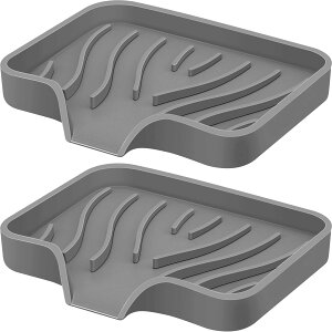 【送料無料】PASOW 石鹸置き 石けん置き ソープ置き 石鹸ケース ソープディッシュ 石鹸箱 ハンドソープトレイ 洗面台トレー 手洗いトレイ シリコーン製 ソフト 滑り止め 水切りバス用品 色: