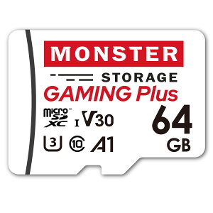 yzMonster Storage microSD class10 UHS-1 U3 V30 A1 őRead95MB/s őWrite80MB/s 4KΉ Nintendo Switch hCuR[_[ mF ϊA_v^t {Ki FFzCgATCYF64GB