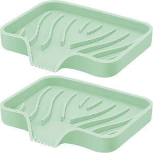 【送料無料】PASOW 石鹸置き 石けん置き ソープ置き 石鹸ケース ソープディッシュ 石鹸箱 ハンドソープトレイ 洗面台トレー 手洗いトレイ シリコーン製 ソフト 滑り止め 水切りバス用品 色: