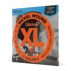 【送料無料】D'Addario ダダリオ エレキギター弦 (正規輸入品) 色:1セット、サイズ:7弦 .010-.059