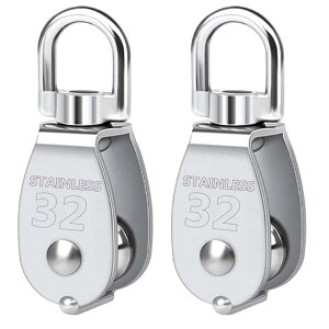 【送料無料】PLEAVIT 滑車 小型 ミニ プーリー SUS304 ステンレス ロープ クライミング 貨物輸送 スイベル式