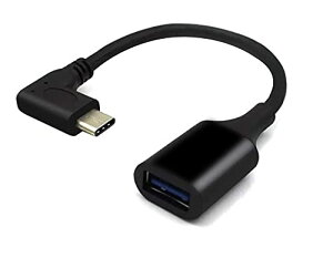 【送料無料】F.Wave【限定】USB3.1 TypeーC & USB3.0 OTG L字型 高速変換コネクター ケーブル 約17cm (ブラック) USB3.1 Type-c 高速データ転送 OTG L字 90度ケーブル Black 黒色 Google Nexus 5X/6P、Nokia N1 タプレッ