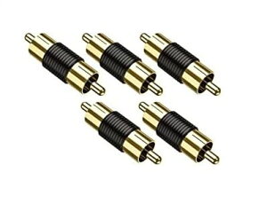 【送料無料】Sound Wave中継コネクタ 金メッキ加工 RCAピンジャック-RCAピンジャック メス メス オスーオス 中継プラグ 金メッキ加工 Gold Rca(オスーオス 5本 金メッキ加工) サイズ:オスーオス 5