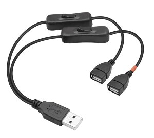 yzSound Wave (ON/OFF XCb`t) 2In1 USBdP[u 2P[u ҃R[h (USBIX/USBX×2) dE[d̂ 2 USBm-2f TCYFON/OFF XCb`t