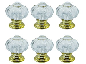 【送料無料】NEYORIKA 引き出しノブ 取っ手 摘み ドアノブ タンス引き出し 戸棚ドア キャビネット 扉 ドア 金具 つまみ 装飾 透明 6個 色:ゴールド