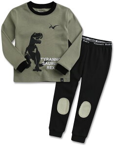 yz[Vaenait Baby] 6-7 LbY q xr[ LN^[  100% [EFA  pW} QԒ ㉺Zbg Cotton sleepwear FFDinosour KhakiATCYF80