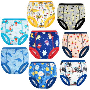 【送料無料】MooMoo Baby トレーニングパンツ コットン 6層 強い吸水性 通気性 8枚 クカスタマイズ トレーニングぱんつ 幼児トイレトレーニング 色:男の子-8枚、サイズ:100