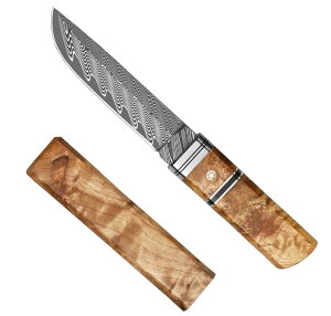 【送料無料】Irai Utaki ナイフ キャンプナイフ 白影瘤木鞘付 紐穴 握り感がよく シースナイフ フィッシング キャンプ 釣り アウトドア向け 色:太楓武士、サイズ:風間武士