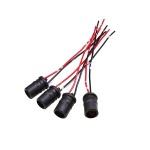 �y���������zHUIQIAODS T10 W5W �I�[�g�d���\�P�b�g �o���u �z���_�[ ���C���[�n�[�l�X �R�l�N�^ �F�F�u���b�N�A�T�C�Y�FT10 �E�F�b�W�\�P�b�g4��