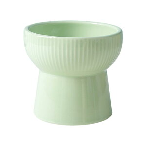 【送料無料】Riblind ペットボウル 脚付き フードボウル 水入れ 餌入れ 犬 猫 食器 陶器製 安定感 こぼれにくい 洗いやすい おしゃれ ペット用食器 色:グリーン