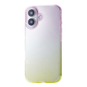 【送料無料】エレコム iPhone 16 ケース クリア グラデーション マイクロドット加工 ソフト TPU ストラップホルダーシート付 meliano かわいい おしゃれ サクラ×アクア PM-A24AUCWCPNBU 色:ピーチ×ミ