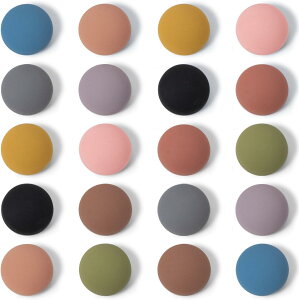 【送料無料】マグネット 冷蔵庫やホワイトボード用 お洒落な質感 20個セット(10色,各2個)、 強力磁石, メモ・写真留め用 色:透明、サイズ:Medium