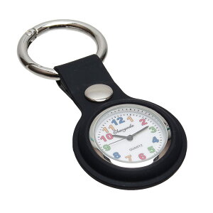 【送料無料】GoodsLand 【 7カラー 】 懐中時計 ナースウォッチ キッズ キーホルダー 逆さ時計 男の子 女の子 GD-KIDSCLOCK 色:ブラック