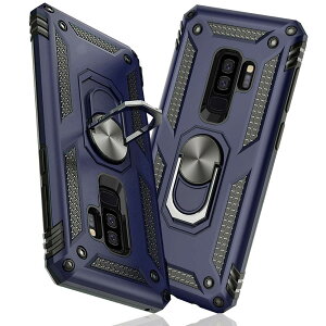 【送料無料】TMUJWS Samsung Galaxy S9 ケース リング 耐衝撃 衝撃吸収 傷防止 全面保護 カメラ保護 スタンド付き TPU+PCバンパー 指紋防止対策 二重構造 360度回転 防塵 車載ホルダー対応 黄変防止 米