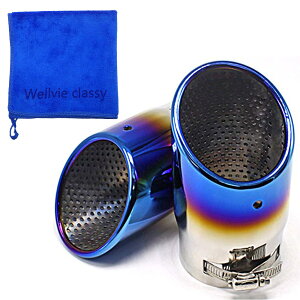 【送料無料】Wellvie classy アテンザ セダン/ワゴン GJ系 CX-5 CX-3 マツダ マフラーカッター カーパーツ カー用品 車専用 チタンカラー スラッシュカット 2本セット パーツ カスタム