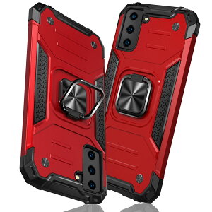 【送料無料】TMUJWS Samsung Galaxy S21 ケース リング 衝撃吸収 耐衝撃 TPU+PCバンパー 二重構造 米軍MIL規格 全面保護カバー 滑り防止 車載ホルダー対応 擦り傷防止 滑り止め 軽量 薄型 サムスン ギ