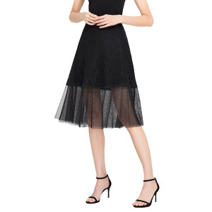 【送料無料】V0ZZA スカート レディース レース フレア ひざ丈 チュール シースル すかーと 女性 刺繍 花柄 ハイウエスト 膝丈 aライン スカートミディアム丈 エレガント 社交ダンス 春 夏 秋