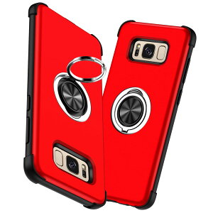 【送料無料】TMUJWS Samsung Galaxy S8 ケース リング付き 衝撃吸収 シリコン 二重構造 TPU PC 耐久性 米軍MIL規格 指紋防止 サムスン ギャラクシー s8 ケース 耐衝撃 バンパー 全面保護 車載ホルダー対