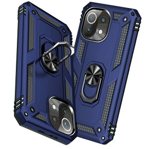 【送料無料】TMUJWS Xiaomi Mi 11 Lite 5G ケース リング付き 耐衝撃 衝撃吸収 傷防止 全面保護 カメラ保護 スタンド付き TPU+PCバンパー 指紋防止対策 シャオミ ミー 11 lite 5g ケース 二重構造 360度回